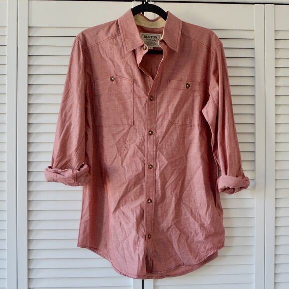 Burton Men's Button Down Small Shirt Red Cotton | Size Small - Picture 1 of 7